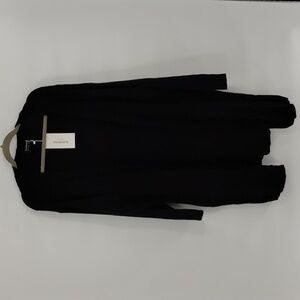 BloomChic open long cardigan sweater solid black size 2X with pockets